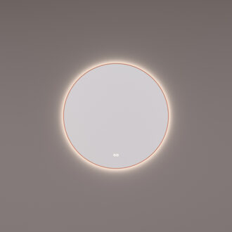 Spiegel Hipp Design SPV 13500 Rond 120x120 cm Met Frame Koper PVD Met Verlichting Incl. Spiegelverwarming