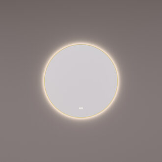 Spiegel Hipp Design SPV 13500 Rond 120x120 cm Met Frame Messing PVD Met Verlichting Incl. Spiegelverwarming
