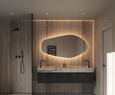 Spiegel Hipp Design SPV 21000 Organisch 120x70 cm Met Verlichting Incl. Spiegelverwarming