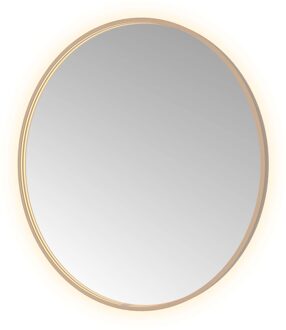 Spiegel Hotbath &MORE 100x100 cm LED-Verlichting Spiegelverwarming Rond Geborsteld Koper PVD