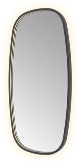 Spiegel Hotbath &MORE 100x50 cm LED-Verlichting Spiegelverwarming Deens Ovaal Geborsteld Zwart PVD