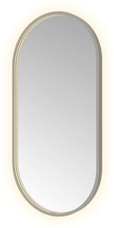 Spiegel Hotbath &MORE 100x50 cm LED-Verlichting Spiegelverwarming Ovaal Geborsteld Gunmetal