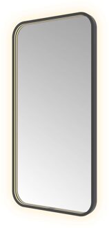 Spiegel Hotbath &MORE 100x50 cm LED-Verlichting Spiegelverwarming Rechthoek Geborsteld Zwart PVD