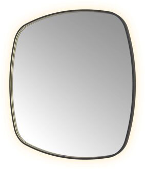 Spiegel Hotbath &MORE 120x120 cm LED-Verlichting Spiegelverwarming Deens Ovaal Geborsteld Zwart PVD