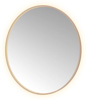 Spiegel Hotbath &MORE 120x120 cm LED-Verlichting Spiegelverwarming Rond Geborsteld Koper PVD