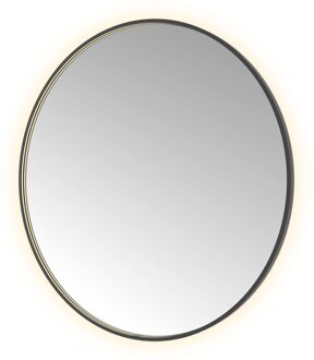 Spiegel Hotbath &MORE 120x120 cm LED-Verlichting Spiegelverwarming Rond Geborsteld Zwart PVD