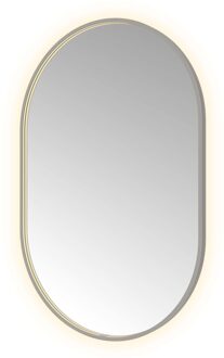 Spiegel Hotbath &MORE 120x80 cm LED-Verlichting Spiegelverwarming Ovaal Geborsteld Gunmetal