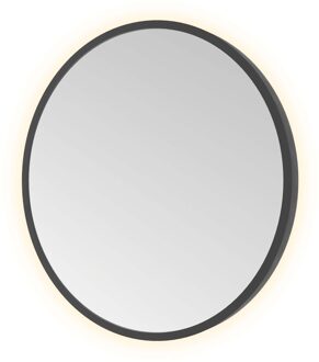 Spiegel Hotbath &MORE 40x40 cm LED-Verlichting Rond Geborsteld Zwart PVD