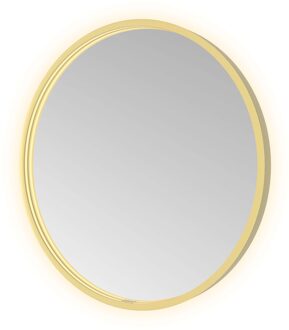 Spiegel Hotbath &MORE 60x60 cm LED-Verlichting Spiegelverwarming Rond Geborsteld Messing PVD