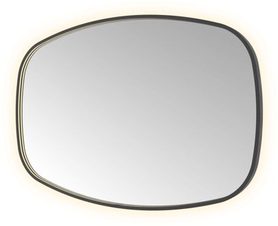 Spiegel Hotbath &MORE 80x120 cm LED-Verlichting Spiegelverwarming Deens Ovaal Geborsteld Zwart PVD
