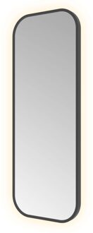 Spiegel Hotbath &MORE 80x30 cm LED-Verlichting Rechthoek Afgerond Afgerond Geborsteld Zwart PVD