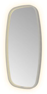 Spiegel Hotbath &MORE 80x40 cm LED-Verlichting Spiegelverwarming Deens Ovaal Geborsteld Gunmetal