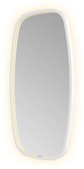 Spiegel Hotbath &MORE 80x40 cm LED-Verlichting Spiegelverwarming Deens Ovaal Mat Wit