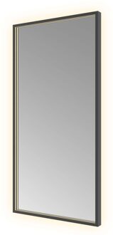 Spiegel Hotbath &MORE 80x50 cm LED-Verlichting Spiegelverwarming Rechthoek Geborsteld Zwart PVD
