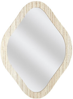 Spiegel - hout - 25 x 34 cm - wandspiegel - ruit vorm - natuurlijke look