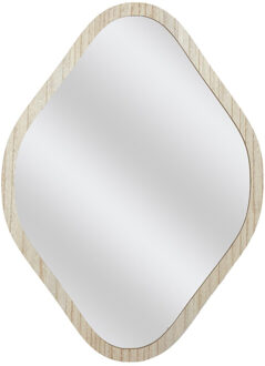 Spiegel - hout - 44 x 60 cm - wandspiegel - ruit vorm - natuurlijke look