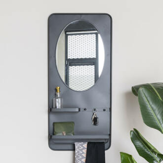 Spiegel 'Jaros' Met 2 planken en 3 haakjes, 108 x 53cm