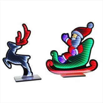 Spiegel Kerstman Met Slee - Meerkleurig - 46,5cm