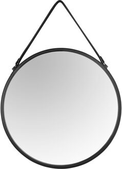 Spiegel - Livion Nelia - Decoratieve Spiegel - Rond - 55cm - Zwart - Metaal