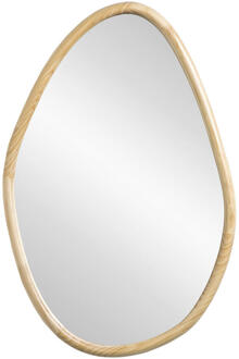 Spiegel Malmo - Naturel - 60x40x2 Cm - Hout - Crème