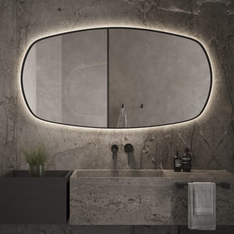 Spiegel Martens Design Lissabon 100x70 Cm Met Indirecte Verlichting En Spiegelverwarming Brons