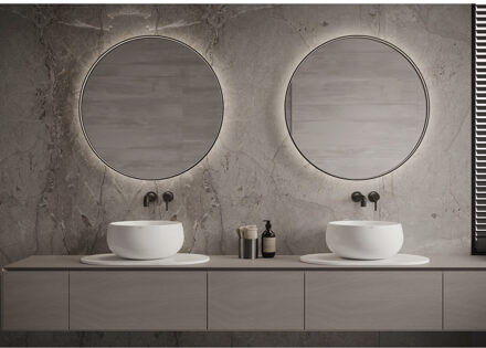 Spiegel Martens & Meijer Tyrus 100 Cm Met Indirecte Verlichting En Spiegelverwarming Geborsteld Gunmetal