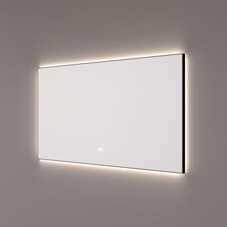 spiegel Mat Zwart - Indirecte LED - 140 x 70 x 3 cm - Touch Dimmer - Spiegelverwarming - Kleurenwissel