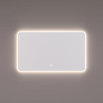 spiegel met Afgeronde Hoeken - Directe en Indirecte LED Verlichting - 80 x 70 x 3 cm - Spiegelverwarming - Kleurenwissel - Touch Dimmer