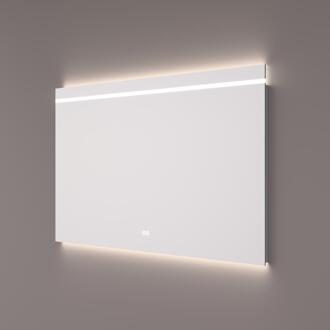 spiegel met Horizontale LED Streep en Indirecte Verlichting Onder 140 x 70 x 3 cm + Spiegelverwarming + Kleurenwissel + Touch Dimmer
