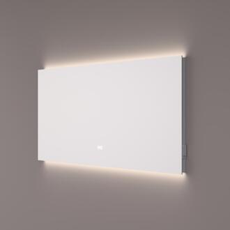 spiegel met Indirecte LED Verlichting Onder en Boven 140 x 70 x 3 cm + Touch Dimmer + Spiegelverwarming + Kleurenwissel + 2 Stopcontacten