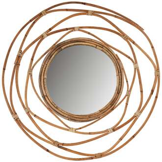 Spiegel met rotan lijst - ø60 cm
