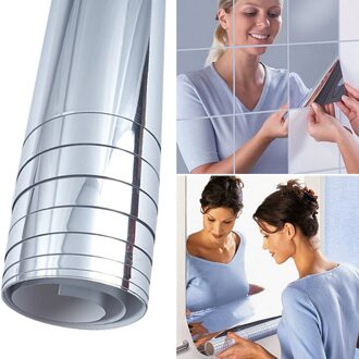 Spiegel Muursticker Reflecterende Zelfklevende Diy Huisdier Kristal Spiegel Muur Stickers Waterdicht TN88 (0.1mm)60x100cm