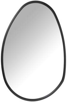 Spiegel organic met metalen lijst - zwart - 75x48.5 cm