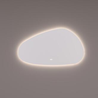 spiegel Organisch met Indirecte LED Rondom - Hoge Kant Rechts - 120 x 70 x 3 cm - Spiegelverwarming - Kleurenwissel - Touch Dimmer