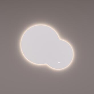 spiegel Organisch Rond met Indirecte LED Verlichting Rondom 100B x 85H x 3D cm + Spiegelverwarming + Kleurenwissel + Touch Dimmer