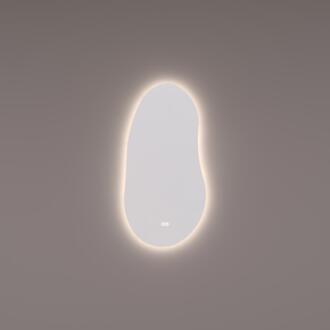 spiegel Organisch Verticaal 45 x 90 cm met Indirecte LED rondom Spiegelverwarming Kleurenwissel Touch Dimmer