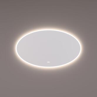 spiegel Ovaal LED Verlichting Directe en Indirecte 140 x 70 x 3 cm met Touch Dimmer en Spiegelverwarming