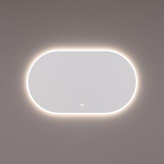 spiegel Ovaal-Rechthoekig met Directe en Indirecte LED Verlichting Rondom 120 x 70 x 3 cm + Touch Dimmer + Spiegelverwarming + Kleurenwissel