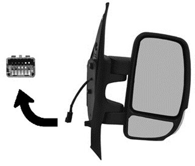 SPIEGEL RECHTS ELEKTRISCH verwarmd, Temperatuur Sensors.