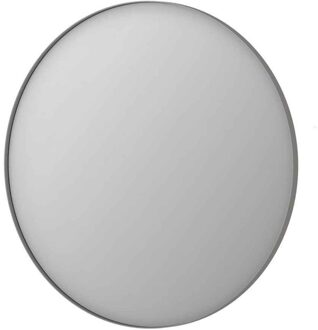 Spiegel Rond Geborsteld RVS Aluminium Kader 100 x 3,5 cm