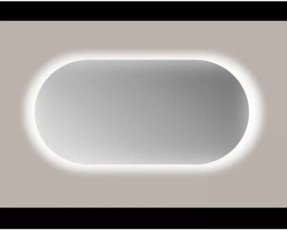 Spiegel Sanicare Q-Mirrors 120x70 cm Ovaal Met Rondom LED Warm White en Afstandsbediening incl. ophangmateriaal