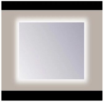 Spiegel Sanicare Q-Mirrors 65x60 cm PP-Geslepen Vierkant Met Rondom LED Cold White incl. ophangmateriaal Zonder Schakelaar