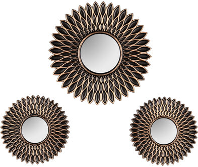 Spiegel set - Livion Damara - Set van 3 - 30cm - Spiegelglas - Kunststof