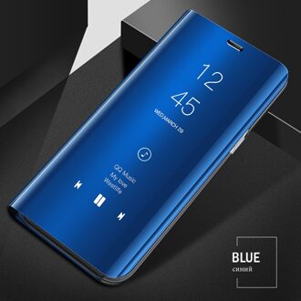 Spiegel View Smart Flip Case Voor Huawei Honor 20 Luxe Originele Magnetische Fundas Honor20 YAL-L21 Yal L21 Op Leer Telefoon cover blauw