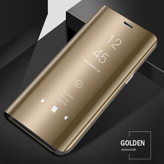 Spiegel View Smart Flip Case Voor Huawei Honor 20 Luxe Originele Magnetische Fundas Honor20 YAL-L21 Yal L21 Op Leer Telefoon cover goud