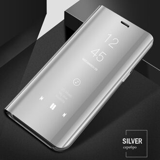 Spiegel View Smart Flip Case Voor Huawei Honor 20 Luxe Originele Magnetische Fundas Honor20 YAL-L21 Yal L21 Op Leer Telefoon cover zilver