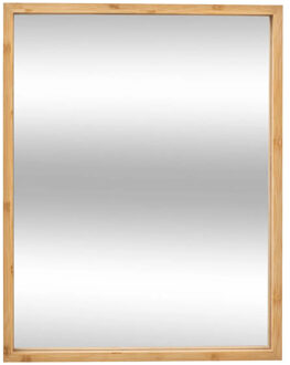 Spiegel/wandspiegel - 34 x 44 cm - hout - naturel