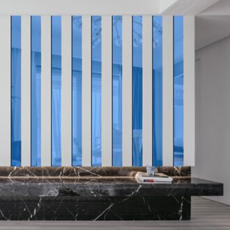Spiegel Zelfklevende Stickers 10Pcs Gestreepte Spiegel Sticker Kristal Behang Diy 3D Muurtattoo Woonkamer Badkamer decoratie Blauw