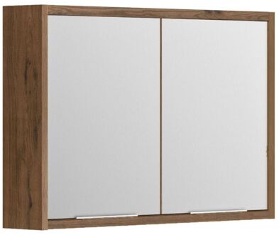 Spiegelkast Allibert Sorento Stopcontact VDE 80x69x17 cm Eik Cognac