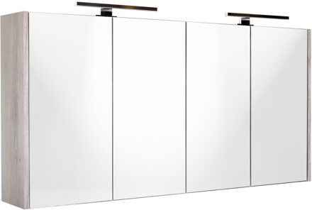 Spiegelkast Best Design Happy Grey Incl. LED verlichting 120x60 cm Grijs Eiken